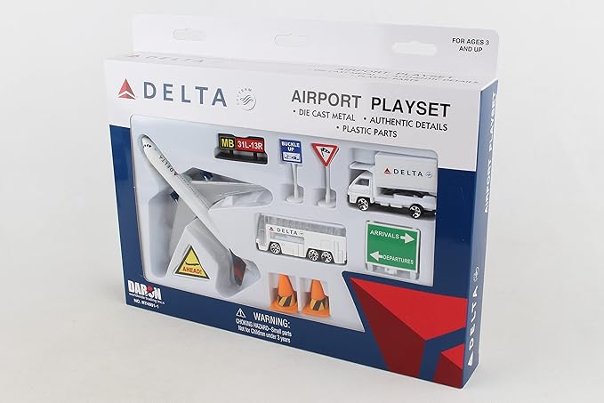 Daron Delta Airlines 12 Piece Playset (Color of the content may Vary)