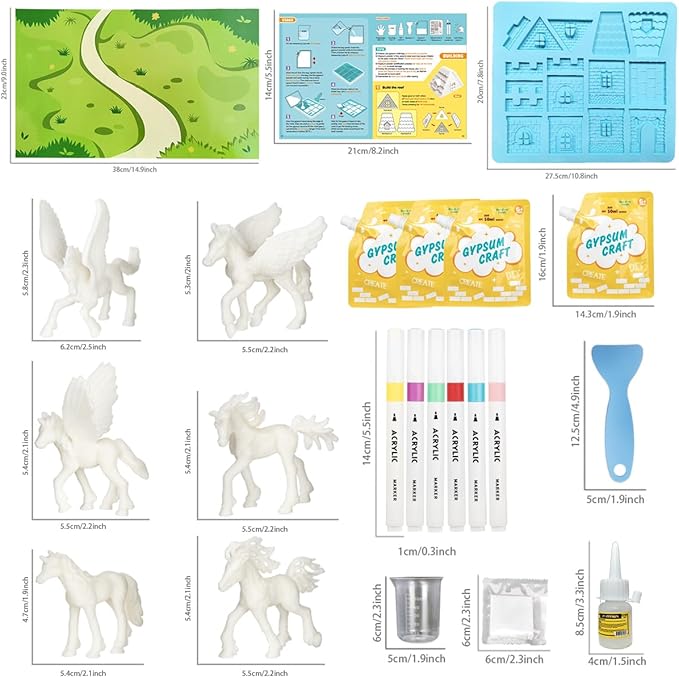 Arts and Crafts for Kids Ages 6-12, Build Color Your Own House, Painting Kit for Girl, Educational Toy Christmas Birthday Gift for Boys Girls