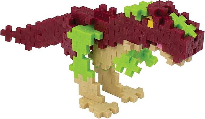 Plus Plus 3D Dinosaur Figure Building Block Set, 70 Mini Interlocking Puzzle Pieces, Fun Stem Toys for Kids - T-Rex Maker Tube