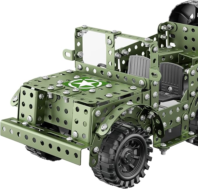 Lucky Doug STEM Building Projects Model Truck Set - Building Toys for Kids Ages 8-12, Assembly Science Army Toys for Boys 8 9 10 11 Years Old