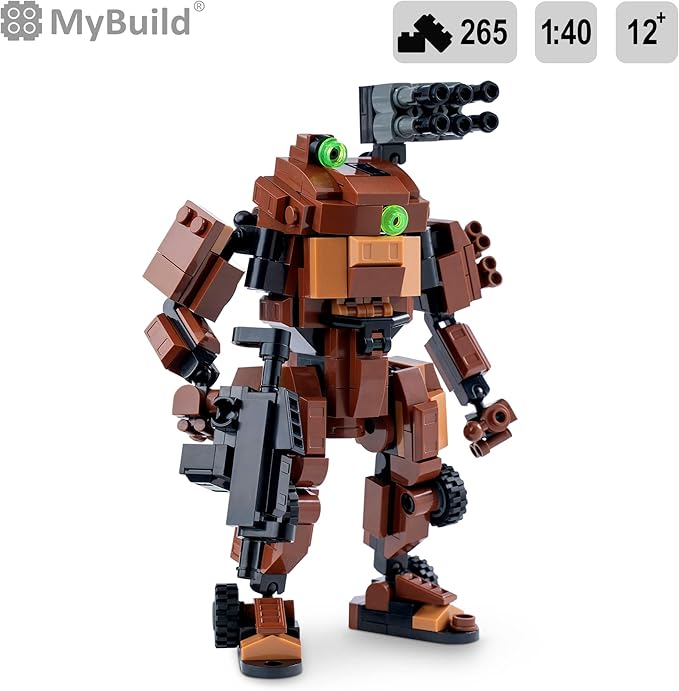MyBuild Mecha Frame Armed Forces Stryker 5021 - Brown Armor Robot Blocks Toy Building Bricks Collection for Children to Adult Mech Fans