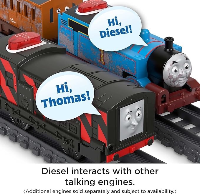 Thomas & Friends Motorized Toy Train Talking Diesel Engine with Sounds Phrases & Cow Cargo for Preschool Pretend Play Kids Ages 3+ Years