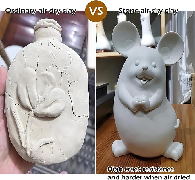 ReArt Stone Air-Dry Clay Modelling, 2.2 pounds Ideal for Beginners and Advanced Sculptors All-Purpose Modeling Clay (Terracotta)