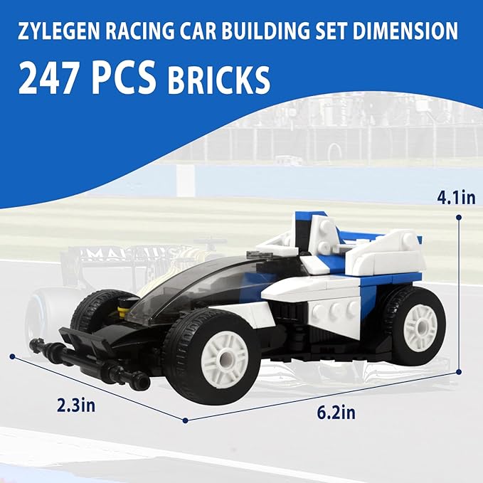 ZYLEGEN Sports Car MOC Building Block,Speed Champions Racing Cars Blocks Building Sets Toys, Technique Cyber Buggy Vehicle DIY Building Bricks for Kids and Adults,Birthday, Christmas Day Gift(Blue)