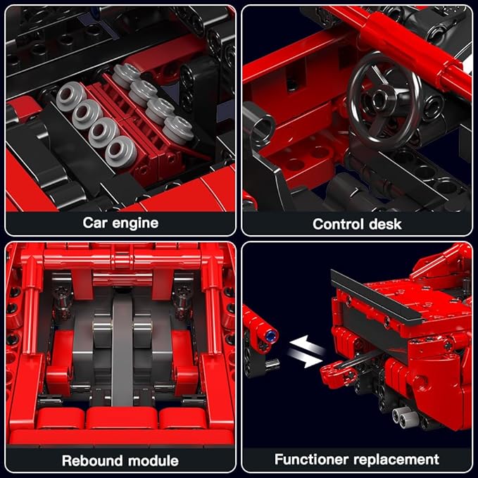 Mould King Challenger Pull Back Car Building Kits, Colletible 15080 Super Car Model, Scale Sports Cars Blocks, Speed Champions Cars Toys Sets for Adults and Boys Girls Kids Aged 8+ (738 Pieces) ﻿