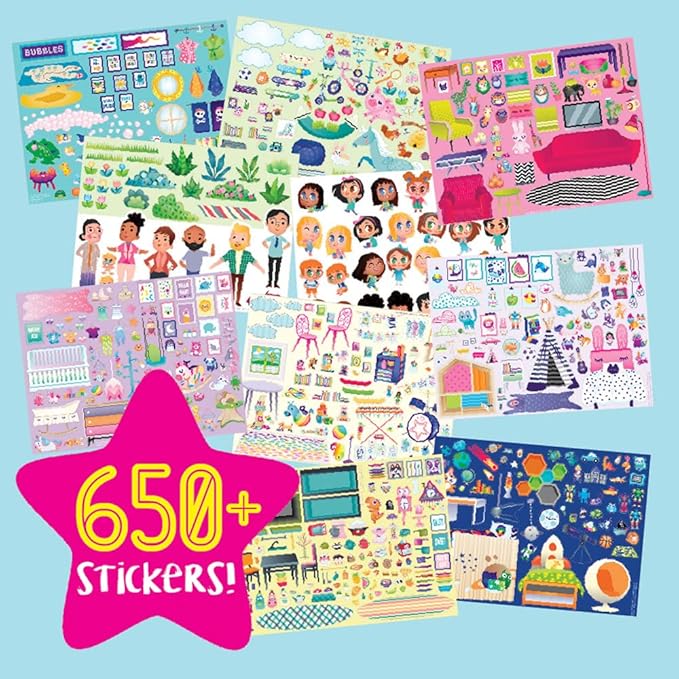 Craft-tastic Jr – Wall Sticker Playhouse – 3-Foot Tall Dreamhouse with Over 650 Reusable Stickers