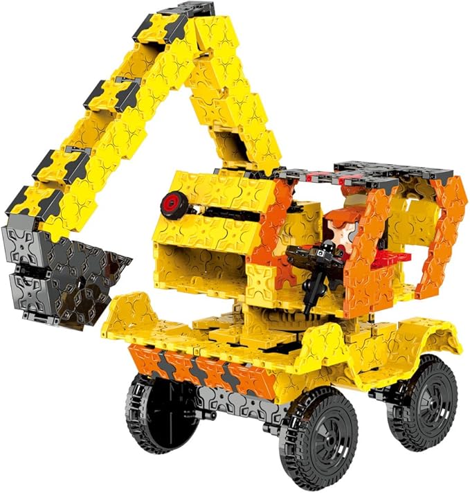 WEofferwhatYOUwant Educational Building Set Construction Truck - STEM 3D Puzzle with 743 Flatblocks. Creates Unique Brick Designs (Figures Level 6)