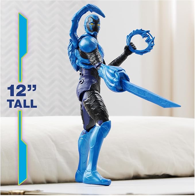 DC Comics, Battle-Mode Blue Beetle Action Figure, 12-inch, Lights & Sounds, Easy to Pose, Movie Superhero Kids Toys for Boys & Girls, Ages 4+ (Pack of 4)