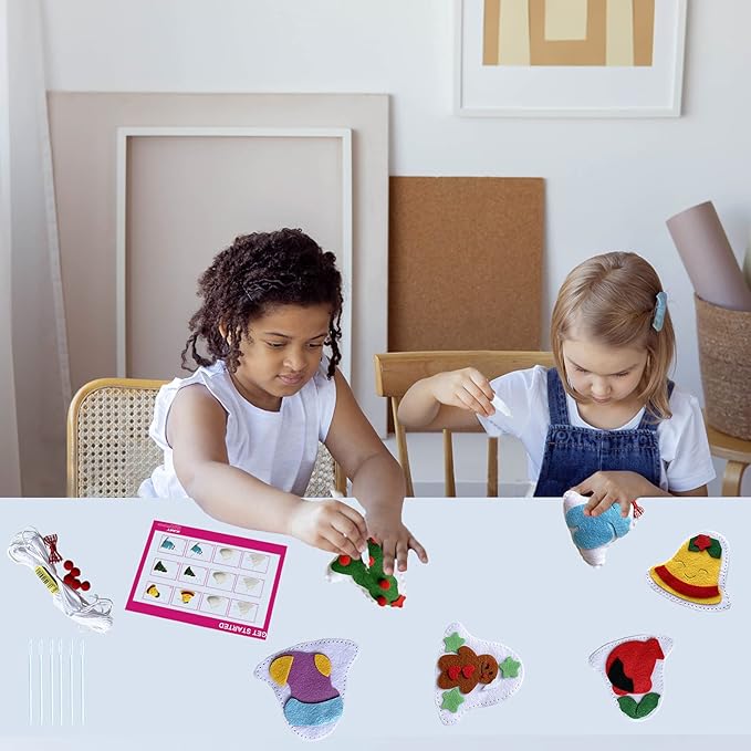 MOVEBO DIY Craft Sewing Kits for Christmas,Christmas Ornaments DIY Craft Kits for Kids (Christmas Ornaments DIY 2)