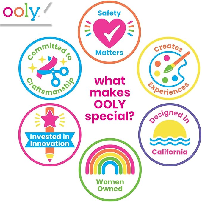 Ooly DIY Paper Kit, 24 Fortune Teller Designs & Stickers, Kit Includes 12 Completed, 6 Blank and 6 Color-in Folding Fortune Teller, Great Summer Arts & Crafts Activities