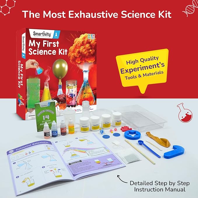 Smartivity Science Kit for Ages 8, 9, 10, 11, 12, 13, 14 Years | 50+ Unique Experiments I Volcano, Magic Snow, Lava Lamp & More | Birthday Gift for Boys & Girls I STEM Educational Toy for 8-14