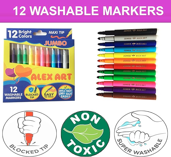 Unicorn Coloring Poster with Markers - Giant Coloring Posters for Kids Birthday Party - Large Coloring Sheets Jumbo Size - Arts and Crafts for Girls Activity - Huge Big Pages to Color on Floor Table