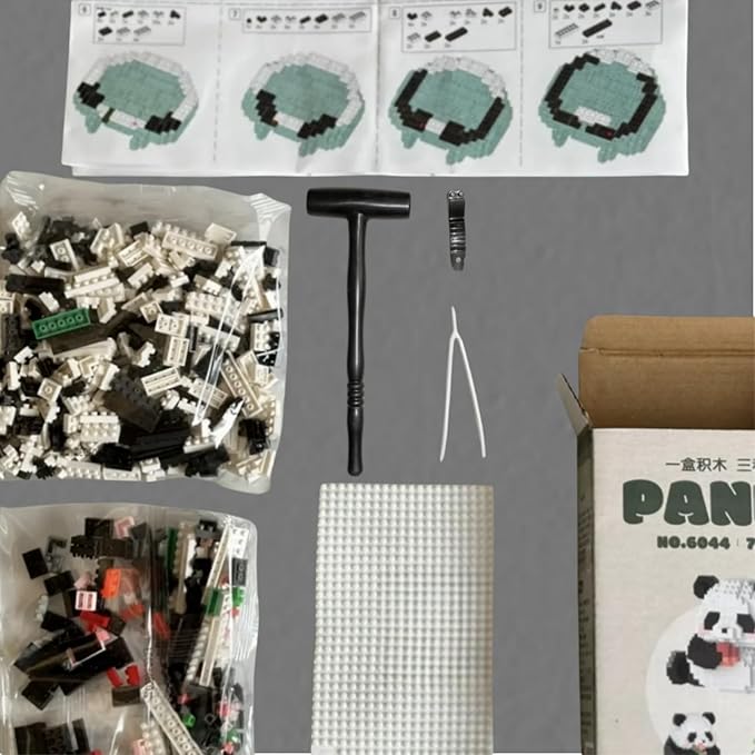 QMEAKMONY Mini Building Blocks Panda Sets Cute Micro Mini Panda Building Bricks for Adults Micro Nano Bricks Perfect Party Favors for Teenagers. (359 PCS)