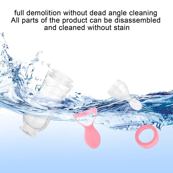 Nuanchu 2 Pieces Baby Spoon Feeder Squeeze Food Toddler Food Dispensing Spoon Suction Cup Design Feeder for Baby Toddlers Boys Girl(Pink)