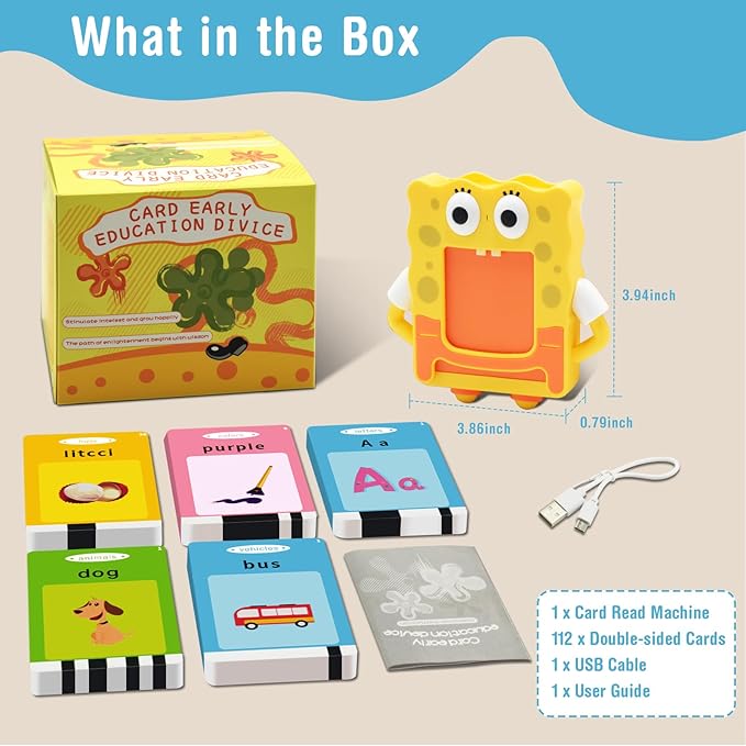 Talking Flash Cards,112 Cards with 224 Sight Words Kids Toddler Flash Cards Learning Toys,Educational Pocket Speech Autism Therapy Sensory Toys Gifts