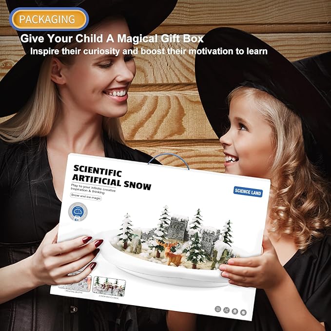 Snow Making Experiment Kits, Snow Making Fun Science Kits for Kids, DIY Educational Painting 3D Snow Scene Science Experiment Kit Snow Making Experiment Scene Painting DIY Model Science Toys-3002