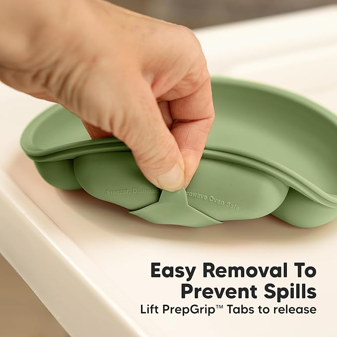 KeaBabies Suction Plates for Baby, Toddler - 3-Pack 100% Silicone Toddler Plates, Divided Baby Plates with Suction, Silicone Plates for Baby, Kids, BPA-Free, Microwave, Dishwasher Safe (Desert)