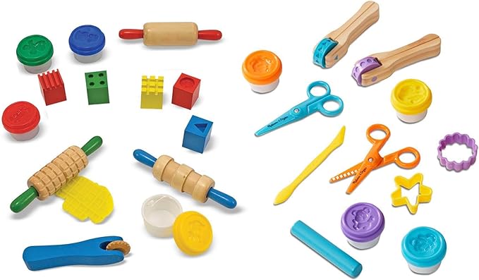 Melissa & Doug Clay Play Activity Set - With Sculpting Tools and 8 Tubs of Modeling Dough - Arts And Crafts For Kids, Clay Kits For Ages 3+