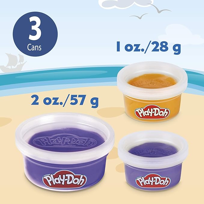 Play-Doh Builder Treasure Chest Toy Building Kit for Kids 5 Years and Up with 3 Non-Toxic Cans - Easy to Build DIY Craft Set