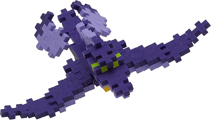Plus Plus 3D Dinosaur Figure Building Block Set, 70 Mini Interlocking Puzzle Pieces, Fun Stem Toys for Kids - Pteranodon Maker Tube