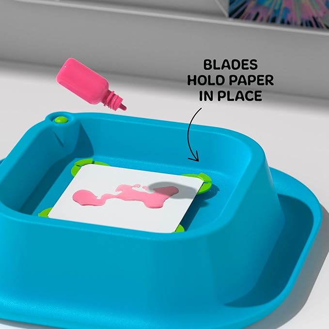 Discovery™ 3D Neon Spin Motorized Art Station – Includes Spin Art Machine, 3D Glasses, Neon Paints, Templates, Paper| Arts and Crafts for Kids| Art Supplies Painting Set Activity Kit for Boys & Girls