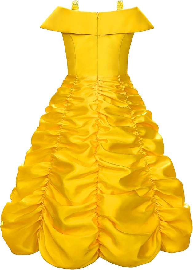 Princess Costume Dresses for Girls Costumes Halloween Cosplay Birthday Outfit Yellow