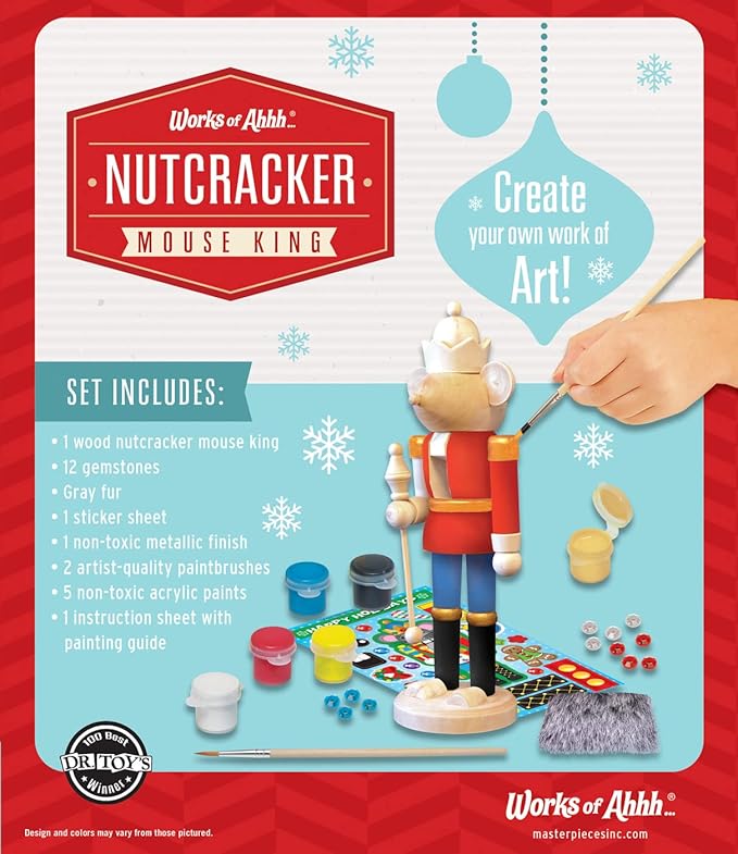 Works of Ahhh... Holiday Craft Set - Nutcracker Mouse King Wood Paint Kit