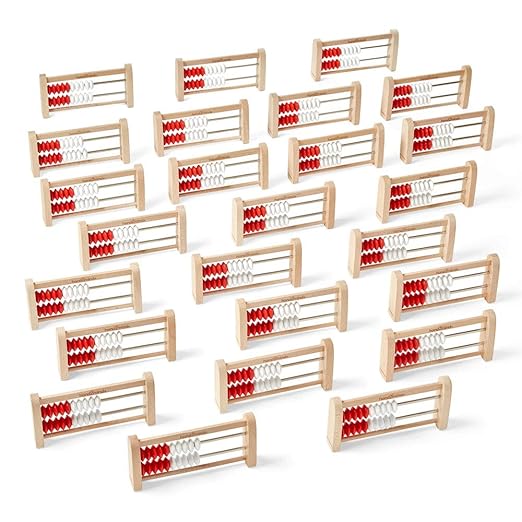 hand2mind Mini 20-Bead Wooden Rekenrek Class Set, Number Rack for Kids, Abacus for Kids Math, Counting Beads, Math Counters, Educational Toys for Elementary Kids, Math Manipulatives (Set of 25)