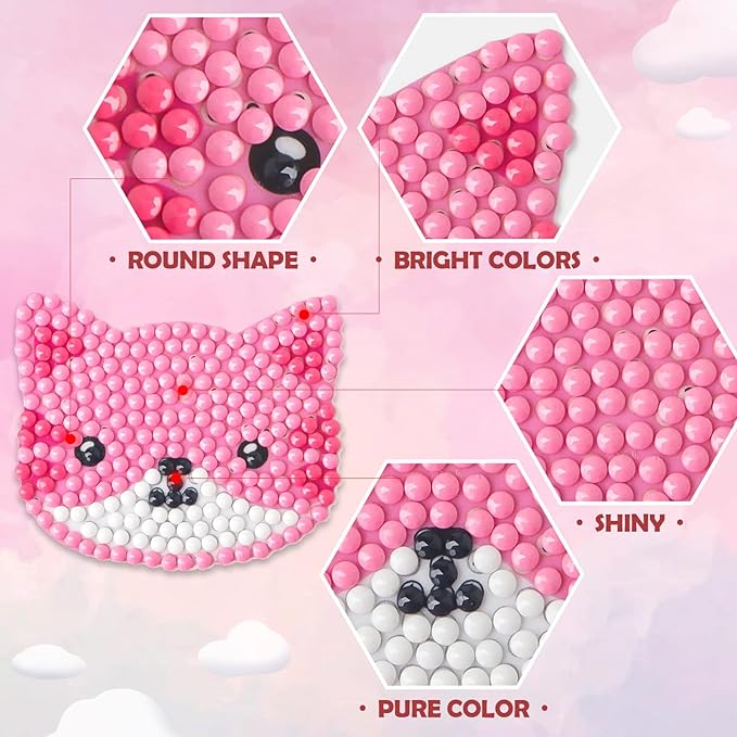 24 Pack Kid's Valentine's Day Cards with 5D Diamond Sticker Kits For Kids, Painting Craft Gift for Girls and Boys School Valentine Exchange Gift, Valentine's Party Favors Supplies & Art Activity