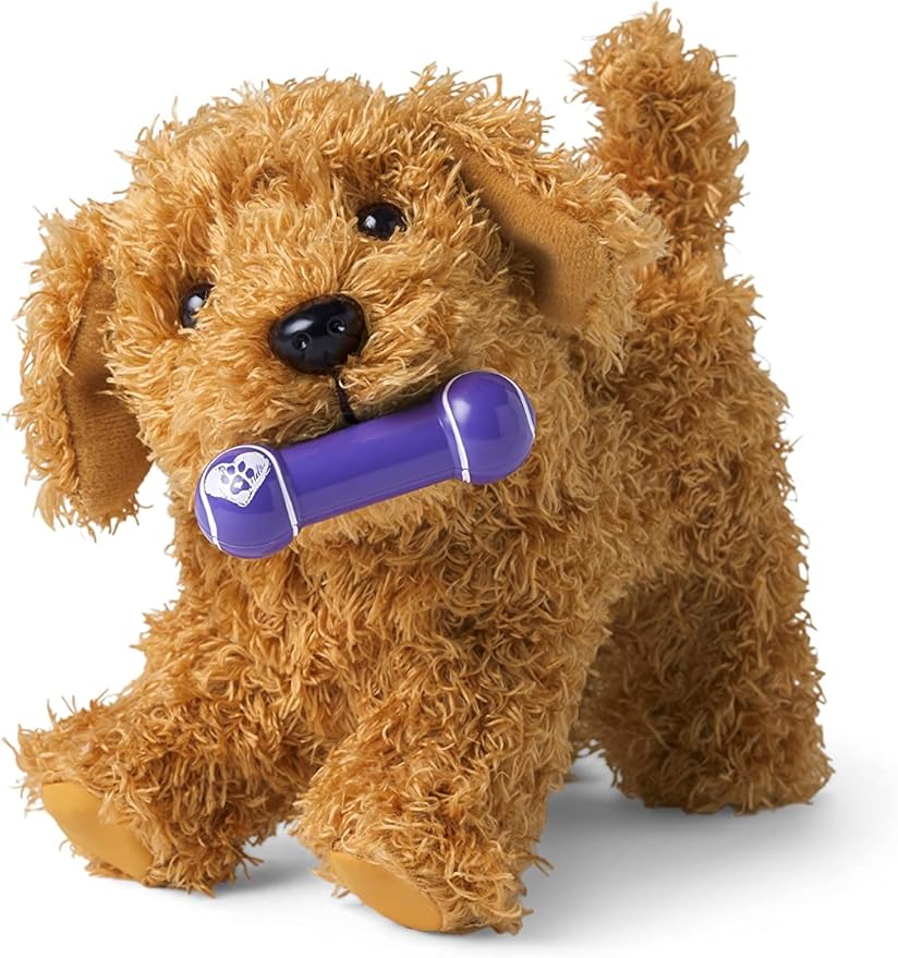 American Girl Truly Me 18-inch Doll Pet Daffodil Doodle Dog with Magnetic Mouth to Hold Her Barbell Toy, For Ages 6+