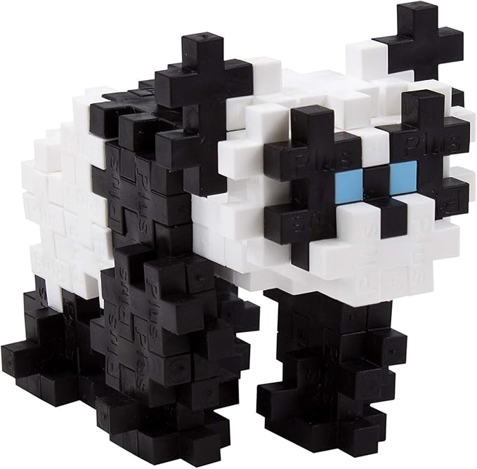 PLUS PLUS 3D Animal Figure Building Block Set, 70 Mini Interlocking Puzzle Pieces, Fun Stem Toys for Kids - Panda Maker Tube