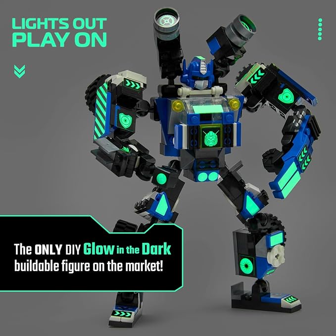 JITTERYGIT Robot Building Toy Gift for Boys, Perfect STEM Gift for Builders Ages 6, 7, 8, 9, and 10 Year Olds, Blue SnabGlider (246 Pcs) Robotryx