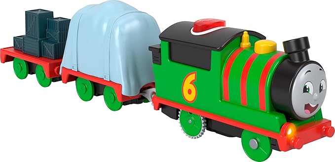Thomas & Friends Motorized Toy Train Talking Percy Battery-Powered Engine with Sounds & Phrases for Pretend Play Preschool Kids Ages 3+ Years