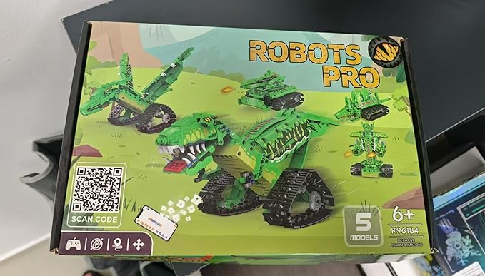 RC Robot Building Set - 5 in1 T. rex Toy with APP or Remote Control, DIY Engineering Robotics/Mech Dinosaur/Dragon Warrior/Pterosaur/Stegosaurus STEM Birthday Gifts for Kids 6-12 Years Old