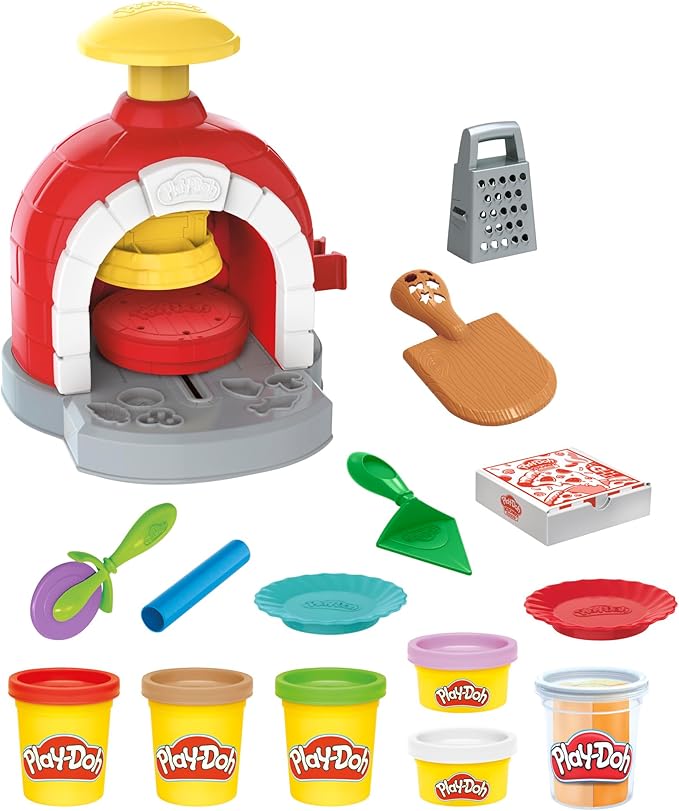 Play-Doh Kitchen Creations Pizza Oven Playset with 6 Cans & 8 Accessories, Back to School Classroom Supplies, Play Food & Cooking Toys, Preschool Toys, Ages 3+