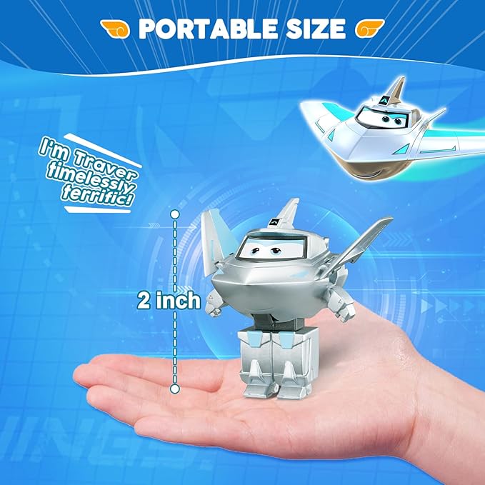 Super Wings Transformer Toys, 2 in Traver Robot Transformer Action Figures, 2-in-1 Mode Robot Transformer Toys for Boys Girls 4-6 6-8, Fun Plane Toys for Boys Toddlers Kids Age 3 4 5 6 7 8
