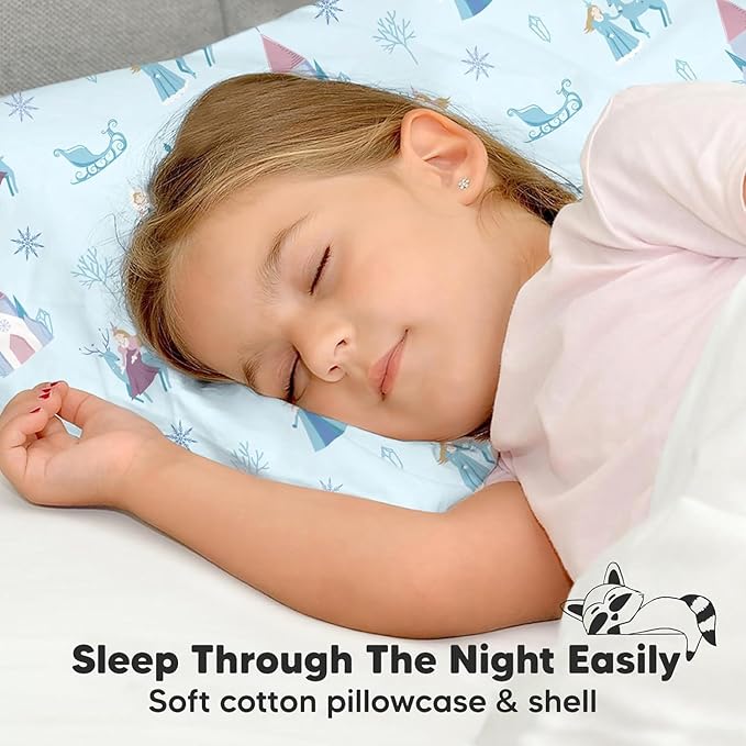 Toddler Pillow with Pillowcase - 13x18 My Little Dreamy Pillow, Organic Cotton Toddler Pillows for Sleeping, Kids Pillow, Travel Pillows, Mini Pillow,Nursery Pillow,Toddler Bed Pillow(Enchanted Frost)