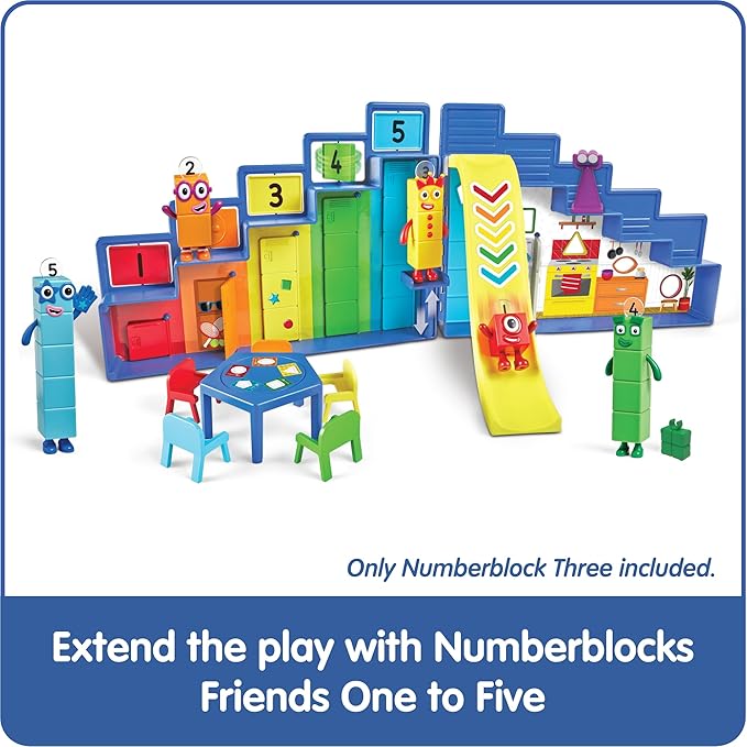 hand2mind Numberblocks Step Squad Mission Headquarters, Play Figure Playsets, Toddler Play House Toys, Action Figure Playset, Number Toys, Toy Figures, Math Toys for Kids 3-5, Birthday Gifts for Kids
