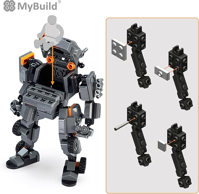 MyBuild Mecha Frame Armed Forces Stryker 5023 - Mech Toy Building Bricks for Mech Fans Aged 14+ (Dark Gray)