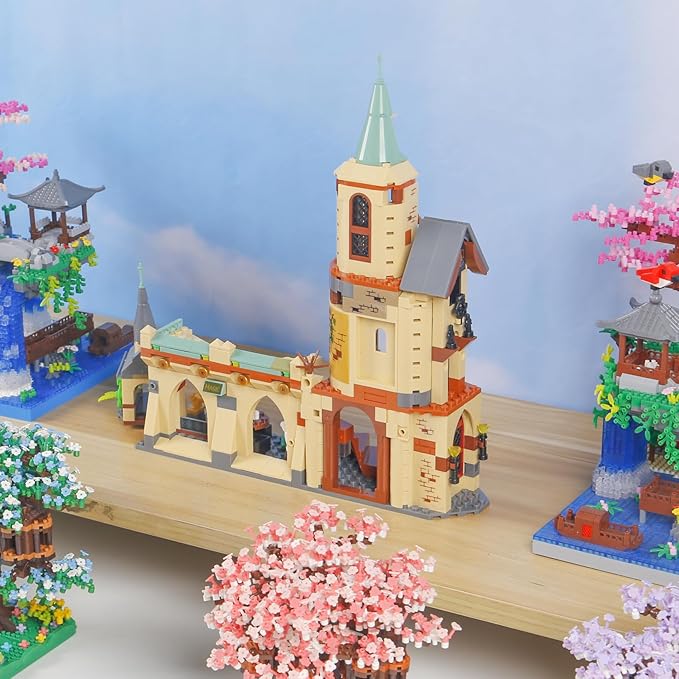 Hog Magic Castle with Harry Characteristics Building Blocks(Compatible with Normal Block Size),Fantasty Harry Toy for Adults,Recreate The Magic World Scenes of The Movie