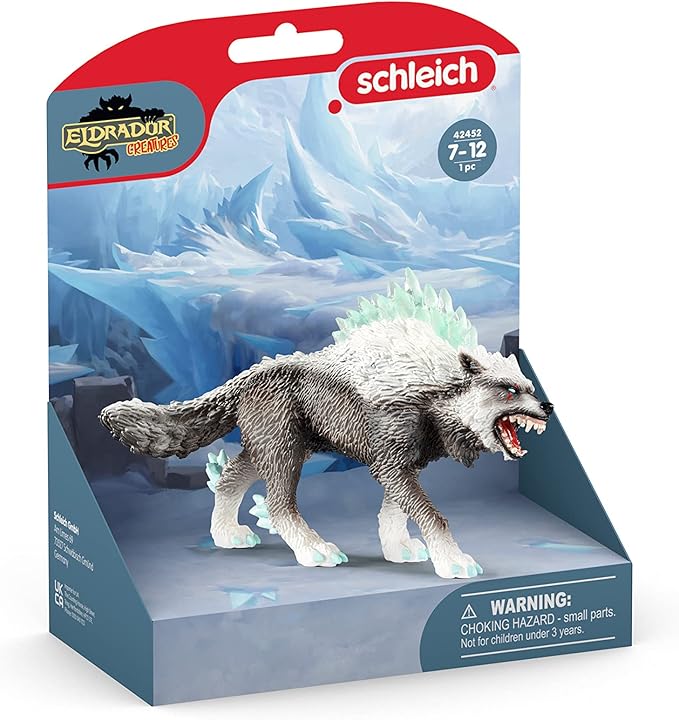 Schleich Eldrador Monster Creatures Mythical Snow Wolf Action Figure - Magical Ice Monster Snow Wolf Animal Figurine, Ferocious Enchanting Realistic Creature Toy for Boys, Girls, Gift for Kids Age 7+