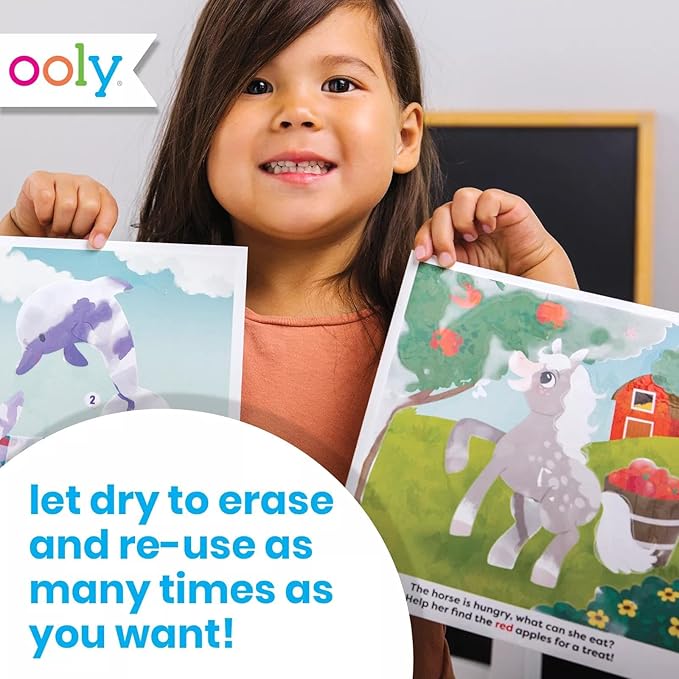 Ooly Water Amaze - Includes 12 Reveal Boards & Brush, Reusable Reveal Pads for Kids, Coloring Books for Toddlers, Paint with Water Books Ages 2+, Baby Animals