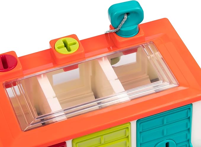 Battat – Car & Color Sorting Playset – Cause-And-Effect Toy – Push & Go Cars – Color-Coded Matching – 2 Years + – 3-Car Garage