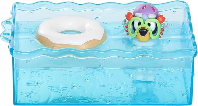 Bluey Beach Cabin Playset, with Exclusive Figure with Goggles. Includes 10 Play Pieces and Sticker Sheet
