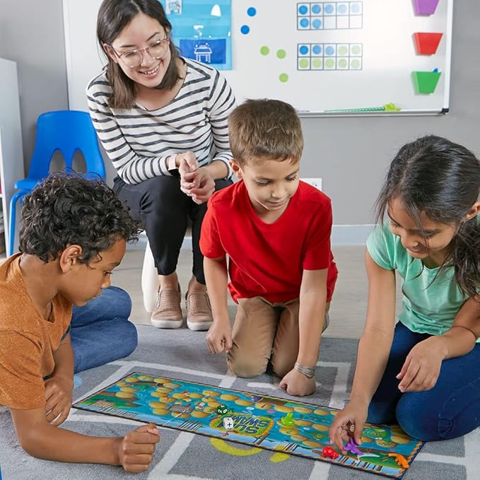 Learning Resources Sum Swamp Game, Homeschool, Addition/Subtraction, Early Math Skills, Math Games for Kids, Educational Board Games, 8 Pieces, Ages 5+, multi-color