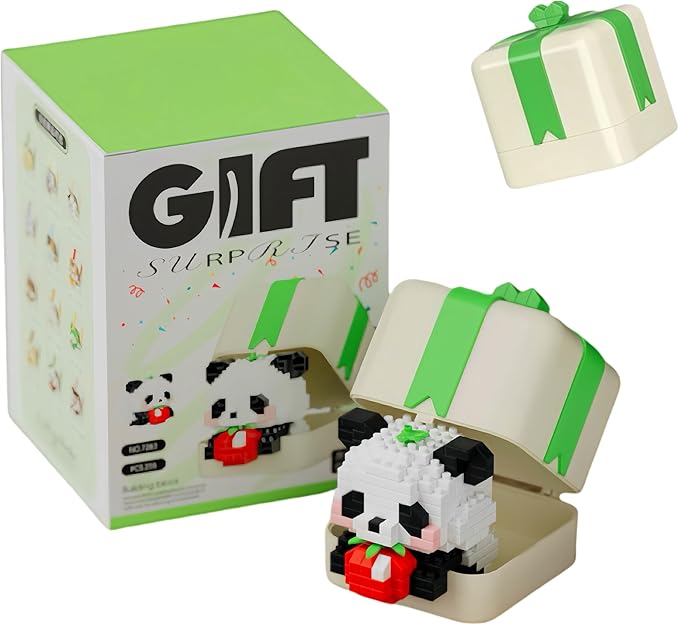 Mini Building Blocks Cute Pet Gift Box Panda Party Favors - Miniature Building Blocks Panda Toys Suitable for Birthday for Boys and Girls