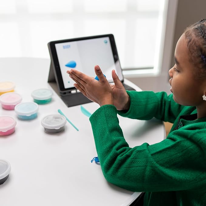 Fat Brain Toys Hey Clay Ocean Creatures, Air Dry Clay Kit with Interactive App for Kids & Tweens, Modeling Clay and Crafts Set