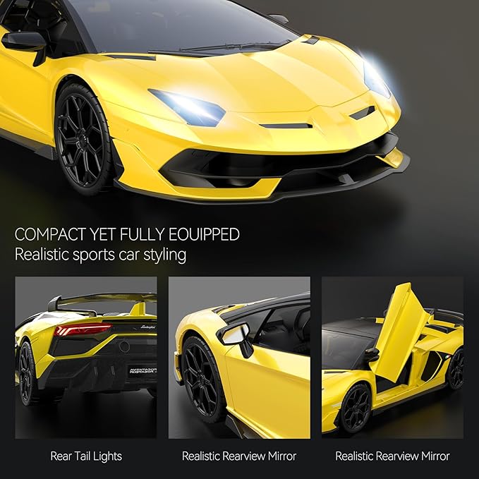 Lamborghini Remote Control Car, Officially Licensed 1:14 Lambo RC Car for Boys Girls Birthday Gift, Yellow Toys for 3 4 5 Years Old（Yellow）