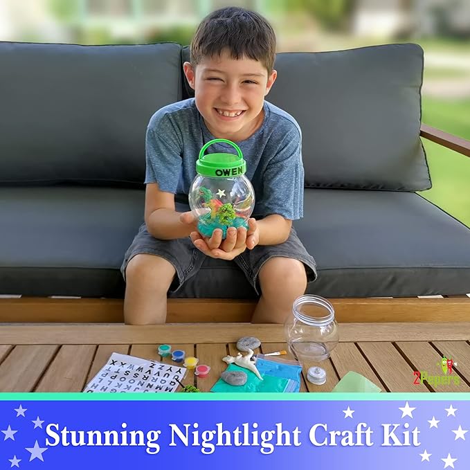 DIY Light Up Dinosaur Nightlight Arts and Crafts for Kids, Best Birthday Gifts for Boys & Girls Ages 3 4 5 6 7 8 Years Old, Fun Stem Kit for Kids