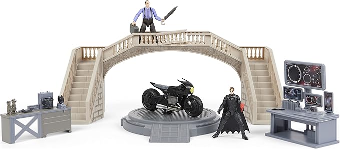 DC Comics, Batman Batcave with Exclusive Batman and Penguin Action Figures and Batcycle, The Batman Movie Collectible Kids Toys for Boys Ages 3 and up